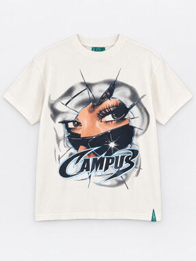 Campus Goods Saints Sinners Graphic T-Shirt Mens S White Cotton NWT